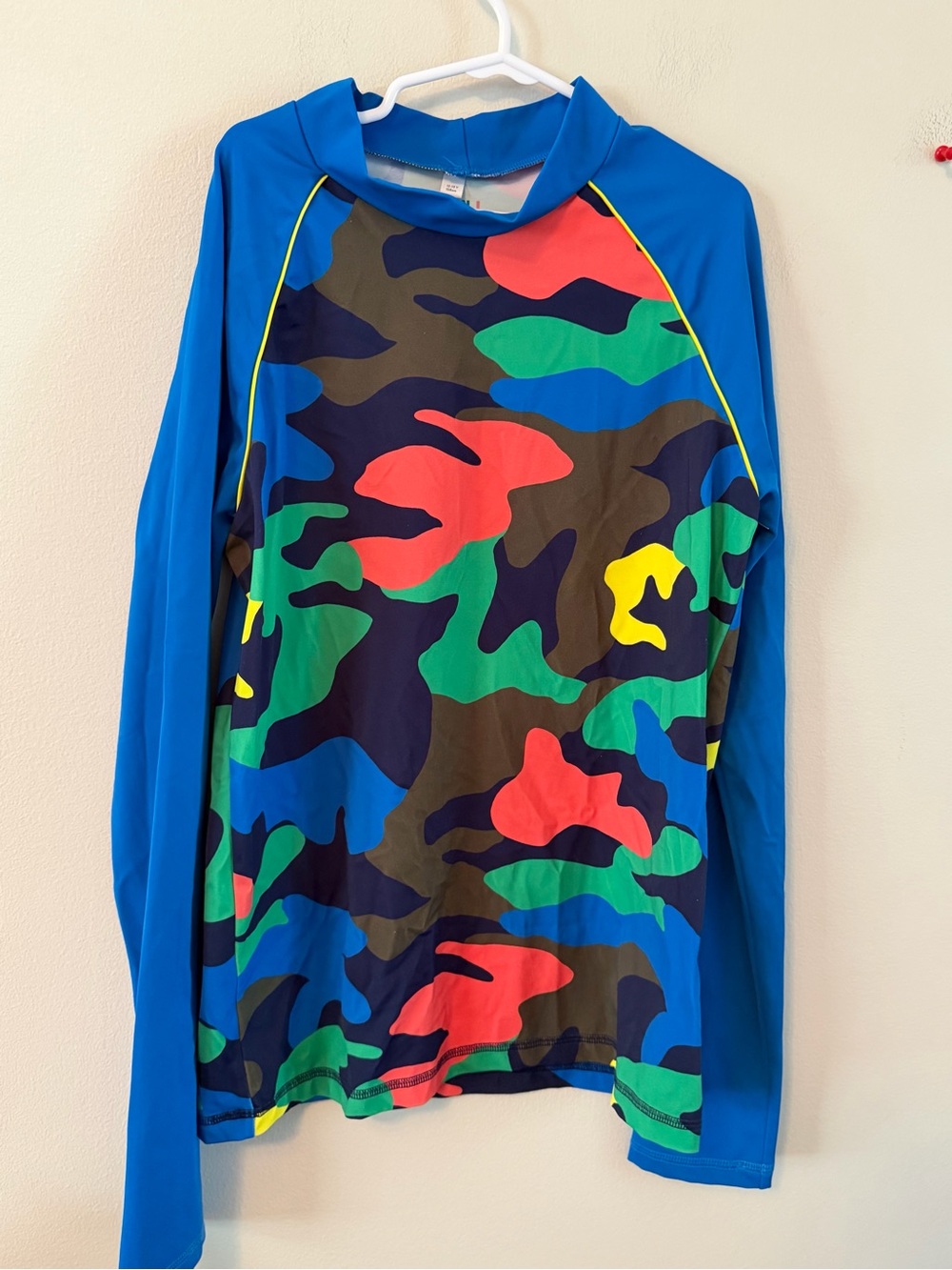 Mini Boden Vibrant Multicolor Camo Rash Guard